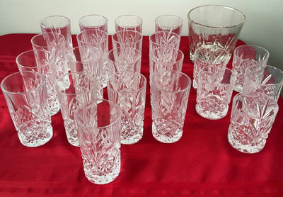 Cut-glass tumblers and highball glassed, ice-bucket - Image 1 of 4