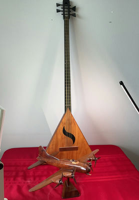 Hand Made Wooden Airplane Model & Musical Instrument - Image 1 of 5
