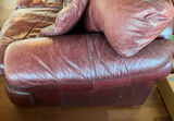 Burgundy ‘Leather’ Couch - thumbnail 7 of 7