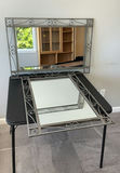 Pair Of Silver Toned Metal Framed Wall Mirrors - thumbnail 3 of 5