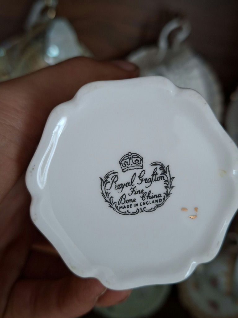 Assorted Floral China Teacups, Saucers, Sugar Bowl, and Creamer - image 10 of 10