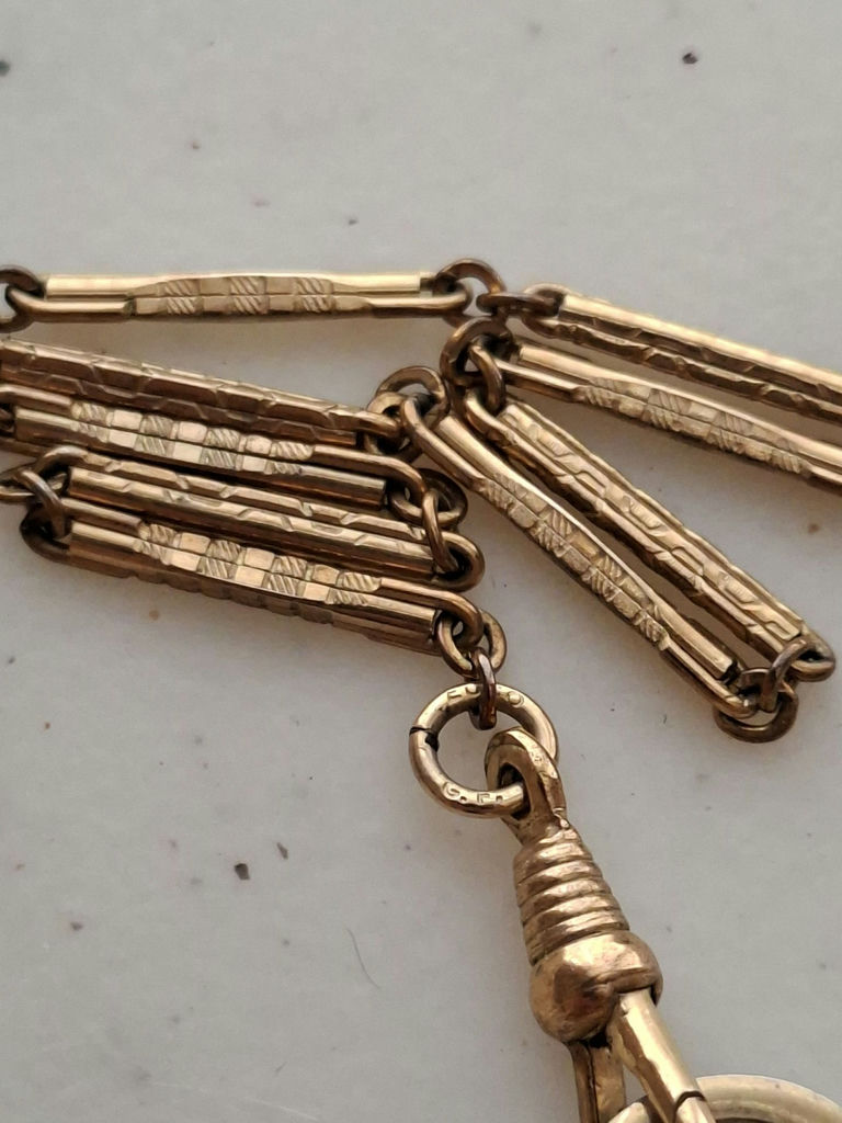 Vintage Swiss Made Caravelle Pocket Watch with Chain and Fob - image 5 of 9