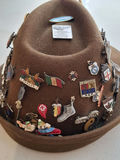 Vintage Brown Felt Hat with International Souvenir Pins - thumbnail 5 of 9