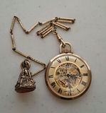 Vintage Swiss Made Caravelle Pocket Watch with Chain and Fob - thumbnail 1 of 9