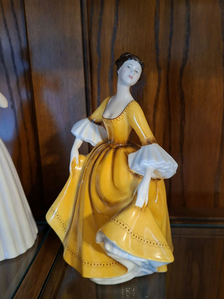 Vintage Royal Doulton Porcelain Figurines and White Floral Vase - image 2 of 9