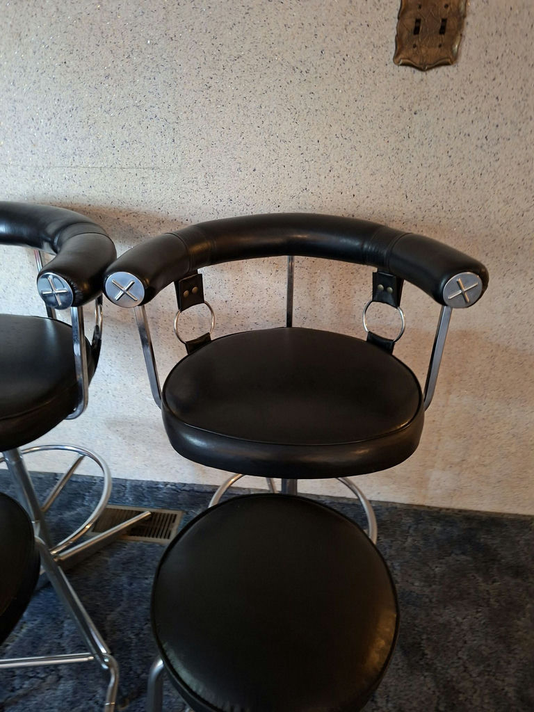 Three Swivel Bar Stools and Two Backless Stools - image 5 of 5