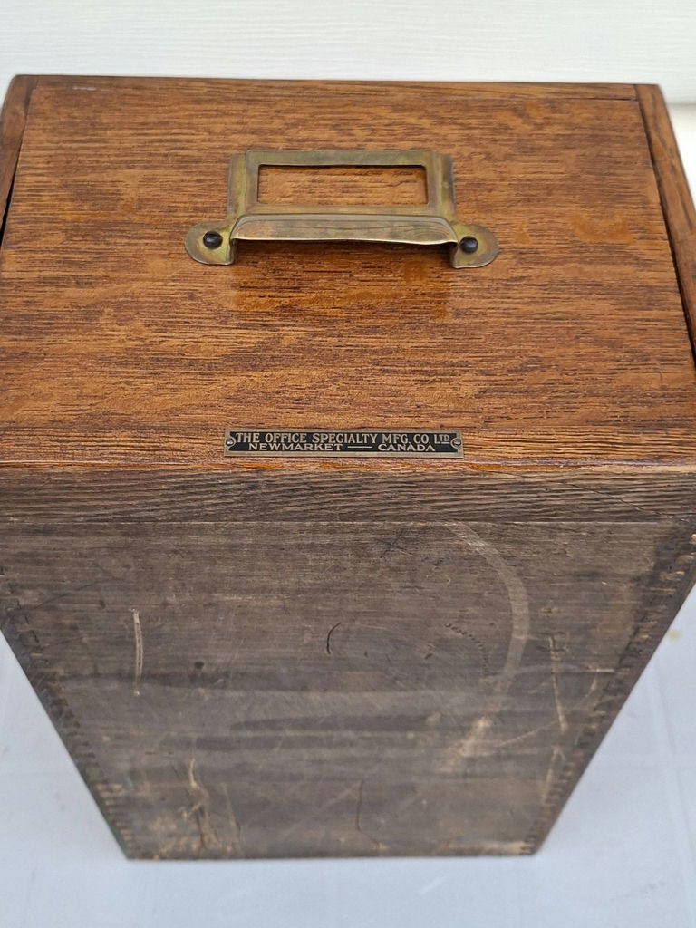 Vintage Oak Card Catalog Drawer by The Office Specialty Mfg. Co. Ltd - image 5 of 6