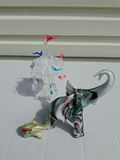 Glass Elephant Figurines and Hanging Glass Ornament - thumbnail 3 of 5