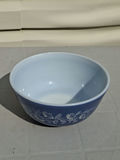 Vintage Pyrex Blue Floral Glass Mixing Bowl, 9" - thumbnail 3 of 4