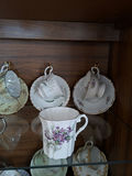 Assorted Floral China Teacups, Saucers, Sugar Bowl, and Creamer - thumbnail 6 of 10