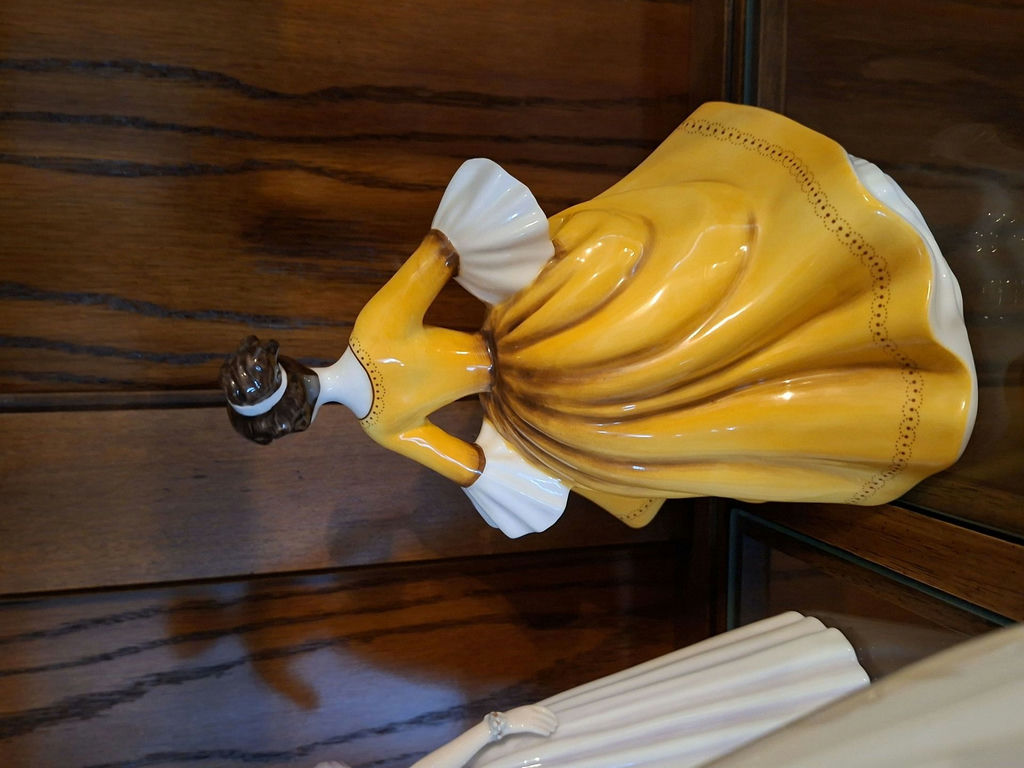 Vintage Royal Doulton Porcelain Figurines and White Floral Vase - image 5 of 9