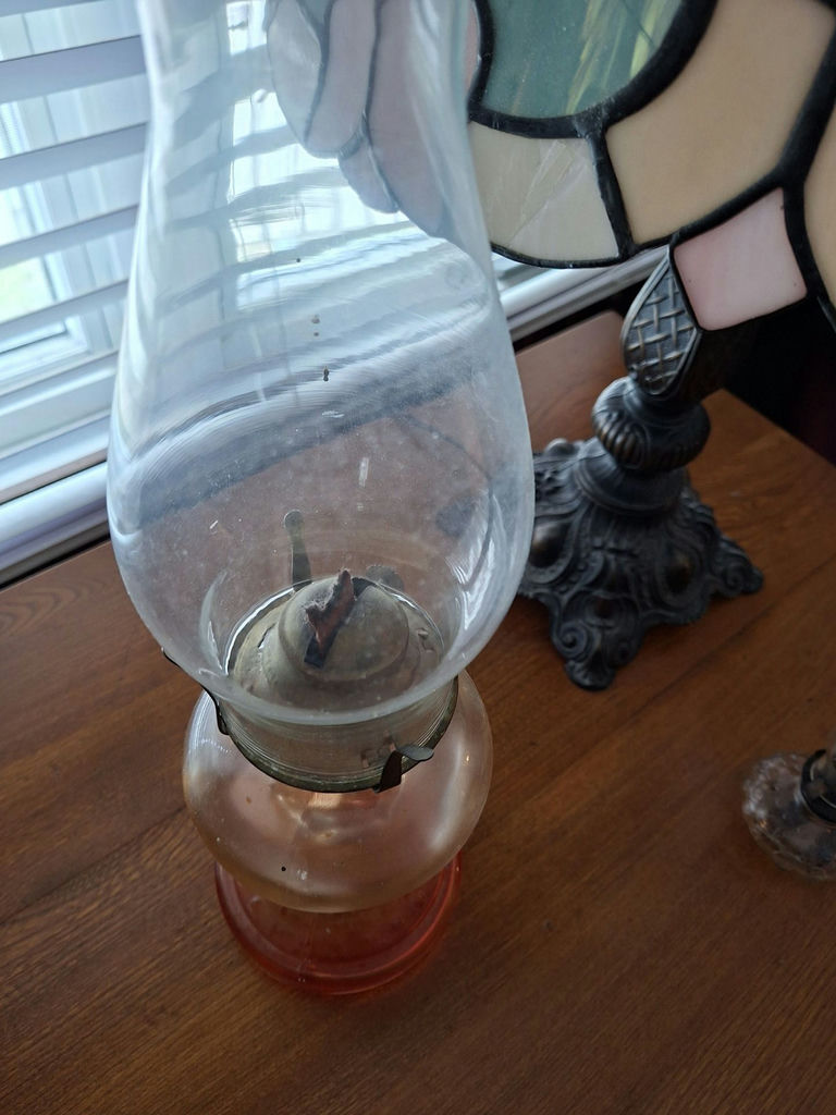 Stained Glass Table Lamp and Glass Oil Lamps - image 4 of 7