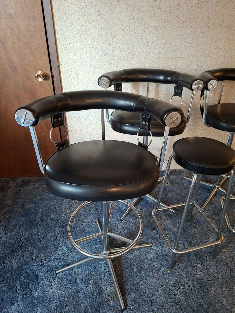 Three Swivel Bar Stools and Two Backless Stools - image 2 of 5