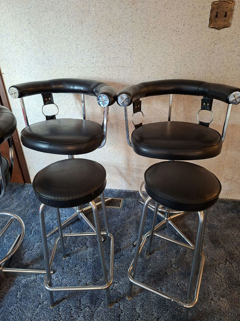 Three Swivel Bar Stools and Two Backless Stools - image 3 of 5