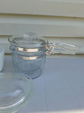 Glass Saucepan, Glass Covered Dish, and White Mixing Bowl - thumbnail 3 of 4