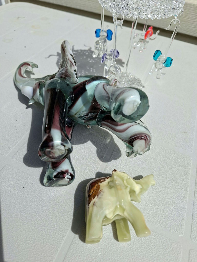 Glass Elephant Figurines and Hanging Glass Ornament - image 5 of 5