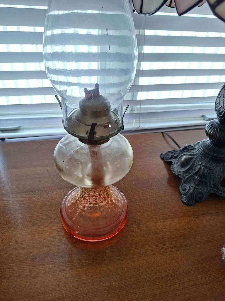 Stained Glass Table Lamp and Glass Oil Lamps - image 3 of 7