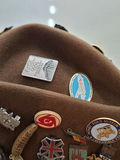 Vintage Brown Felt Hat with International Souvenir Pins - thumbnail 8 of 9