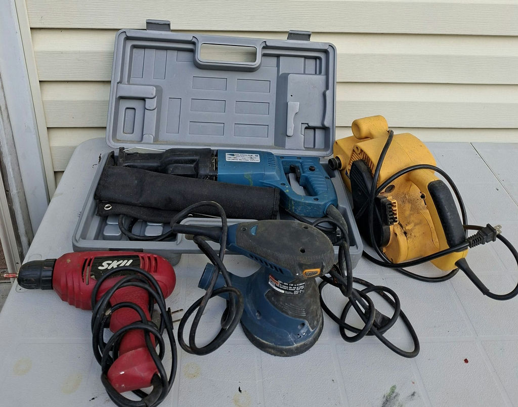 Power Tools Assortment Including Skil Drill, Reciprocating Saw, Sander, and Blower - image 1 of 4