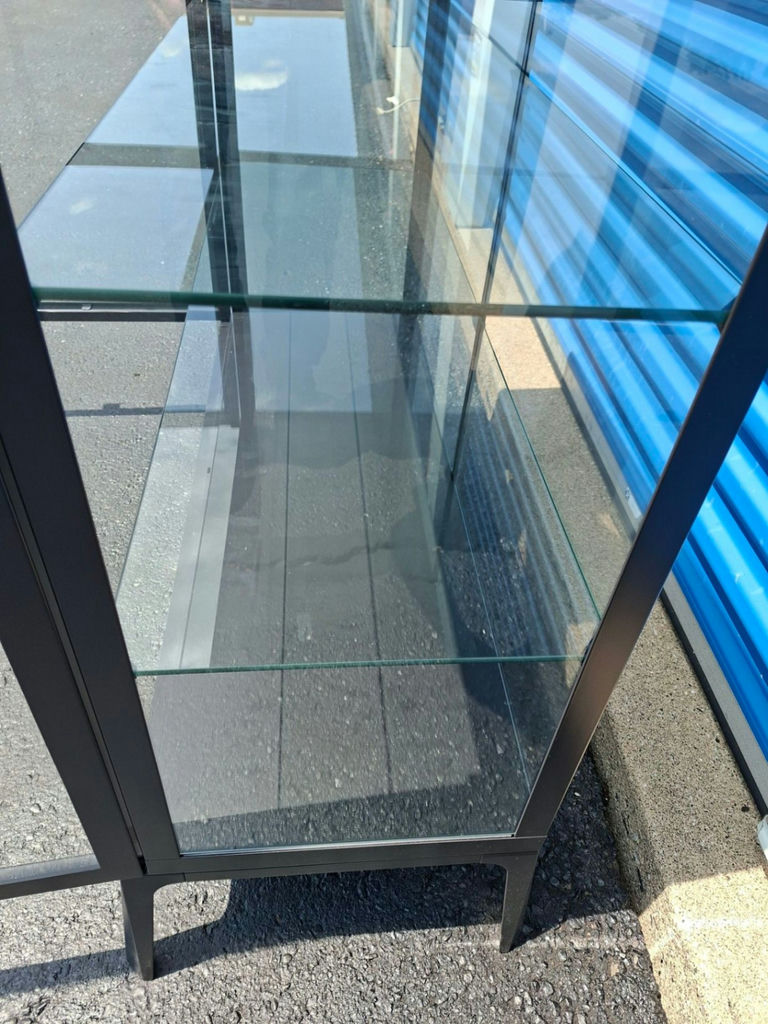Glass and Metal Display Cabinet, Featuring a High end look and 2 shelves for Display - image 3 of 5