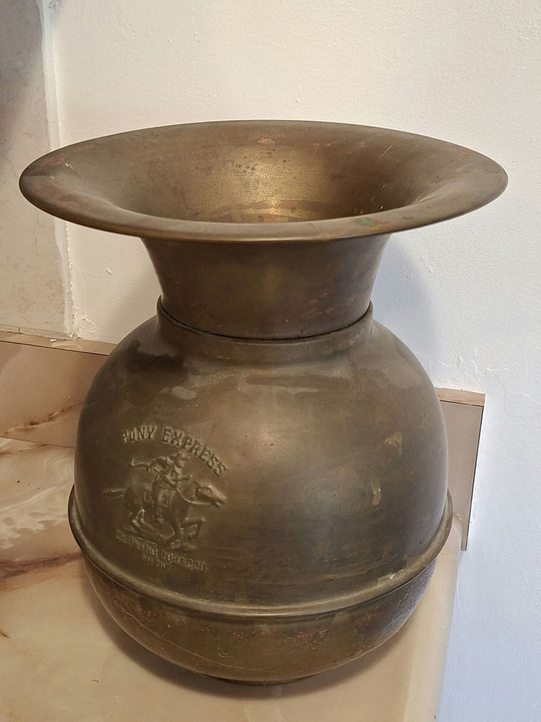 Pony Express Chewing Tobacco Brass Spittoon - image 3 of 6