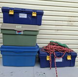 Plastic Storage Totes, Toolboxes, and Climbing Ropes - thumbnail 1 of 3