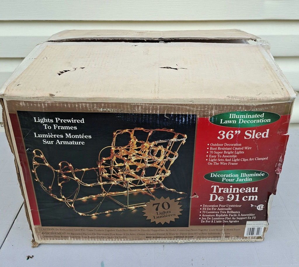 36 Inch Illuminated Lawn Decoration Sled - image 1 of 3