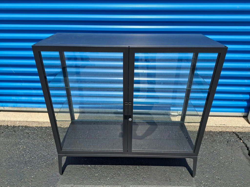Glass and Metal Display Cabinet, Featuring a High end look and 2 shelves for Display - image 1 of 5