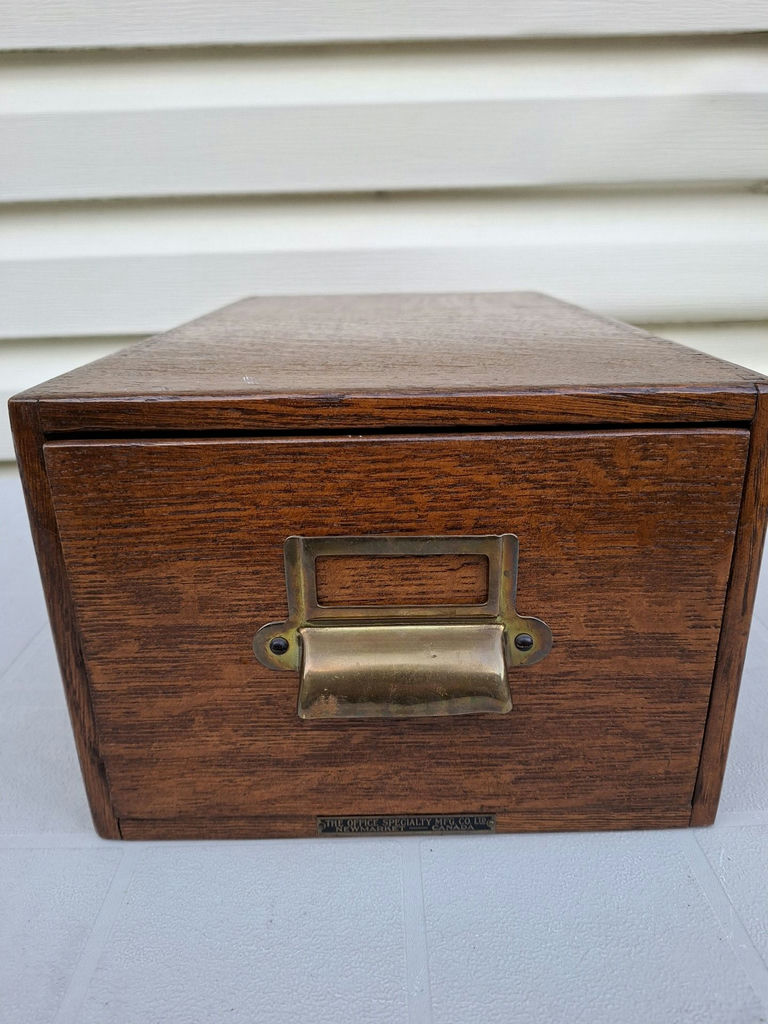 Vintage Oak Card Catalog Drawer by The Office Specialty Mfg. Co. Ltd - image 2 of 6