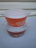 Two Pyrex Vintage Glass Casserole Dishes with Lids - thumbnail 1 of 7