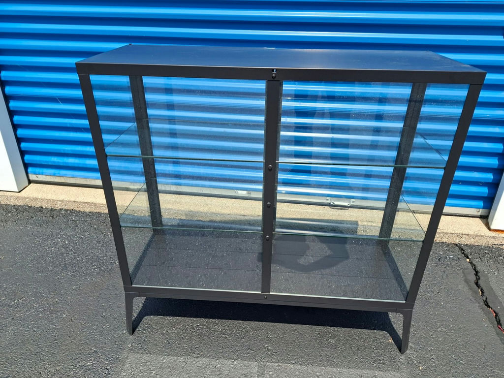 Glass and Metal Display Cabinet, Featuring a High end look and 2 shelves for Display - image 4 of 5