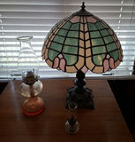 Stained Glass Table Lamp and Glass Oil Lamps - thumbnail 1 of 7