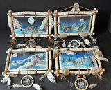 Decorative Native American-inspired skulls, wolf-themed wall art, dreamcatchers, and beaded tomahawk - thumbnail 5 of 8