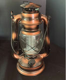 Fabric-shade table lamp and copper hurricane lantern - thumbnail 2 of 5