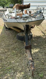 Aluminum fishing boat on trailer with outboard motor - thumbnail 2 of 9