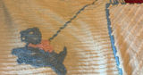 Cream Chenille Throw with Blue Embroidery - thumbnail 3 of 7