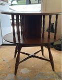 Round two-tier wooden nesting tables - thumbnail 2 of 3