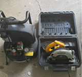 Air compressor and DeWalt circular saw with carrying cases - thumbnail 1 of 5