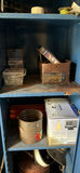 Blue metal cabinet with gas cylinder, helmet and assorted workshop items - thumbnail 4 of 6
