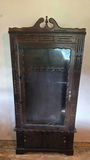 Carved dark wood display Gun cabinet with glass door - thumbnail 1 of 11
