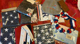 Patriotic star-patterned textiles and bell garland - thumbnail 1 of 6