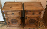 Rustic pine bedroom furniture set with dresser, nightstands, and bed frame - thumbnail 3 of 6