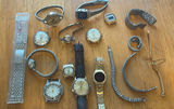 Assorted vintage watches and metal jewelry - thumbnail 1 of 8