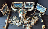 Decorative Native American-inspired skulls, wolf-themed wall art, dreamcatchers, and beaded tomahawk - thumbnail 1 of 8