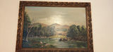Pair of Large Landscape Paintings in Ornate Frames - thumbnail 8 of 13