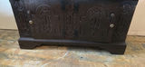 Carved dark wood display Gun cabinet with glass door - thumbnail 9 of 11