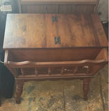 Antique wooden end table with lift-top lid and interior storage - thumbnail 1 of 4