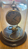10k Gold Baseball* Antique Elgin pocket watch under glass dome - thumbnail 2 of 3