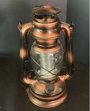 Fabric-shade table lamp and copper hurricane lantern - thumbnail 3 of 5