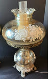 Pair of ornate etched glass lamps - thumbnail 3 of 5